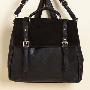 Modcloth black leather backpack